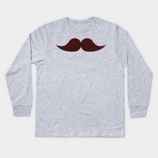 Thick Brown Mustache Kids Long Sleeve T-Shirt